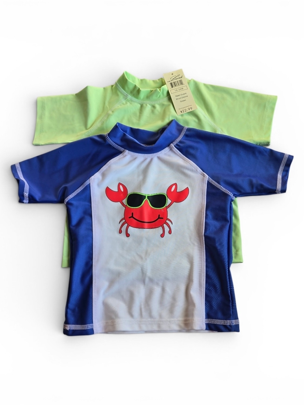 Lot of 2 Baby Boys 18M Swim & Graphic Tees – Leveret UPF 50 + Joe Boxer Crab Tee
